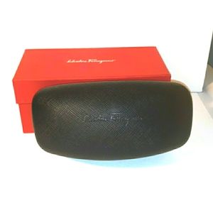SALVATORE FERRAGAMO BLACK GLASSES CASE